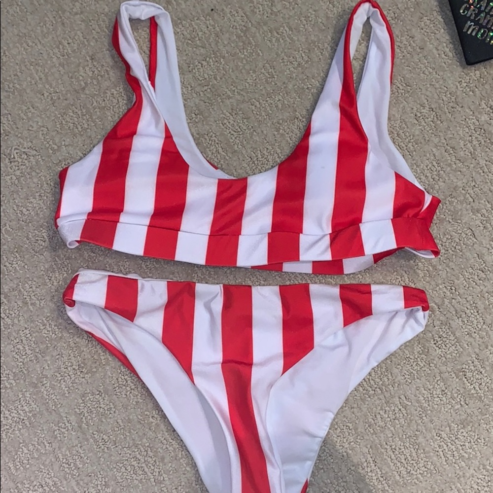 Red striped Bikini